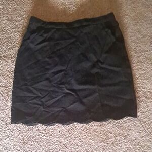 Black Scalloped Edge Skirt